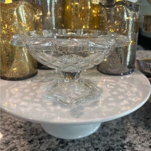 Heavy and Beautiful Vintage Polonia Crystal compote dish